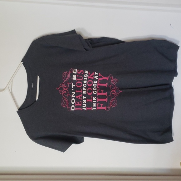Don't be jealous because I look this good at 50 Gray and Pink Tshirt - Picture 1 of 2